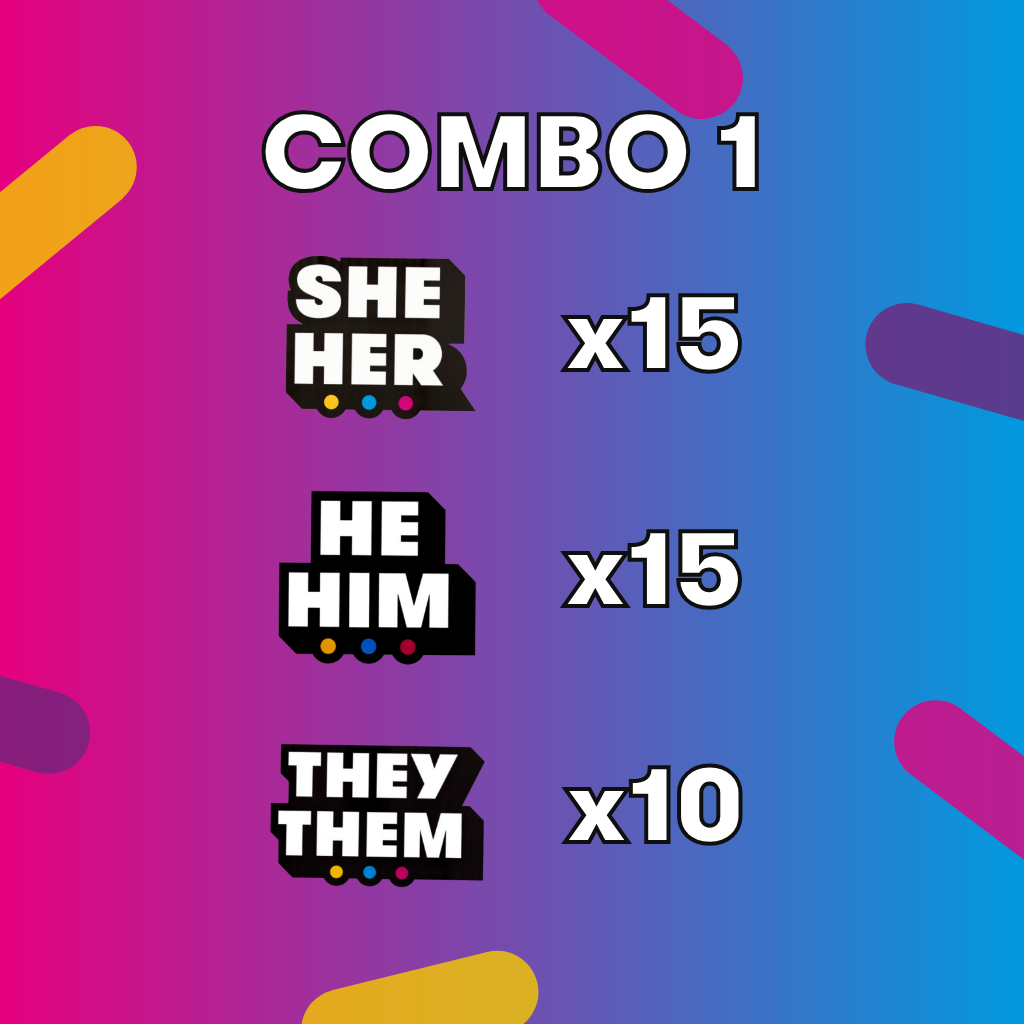 Pronoun & Ally Badge Set of 40