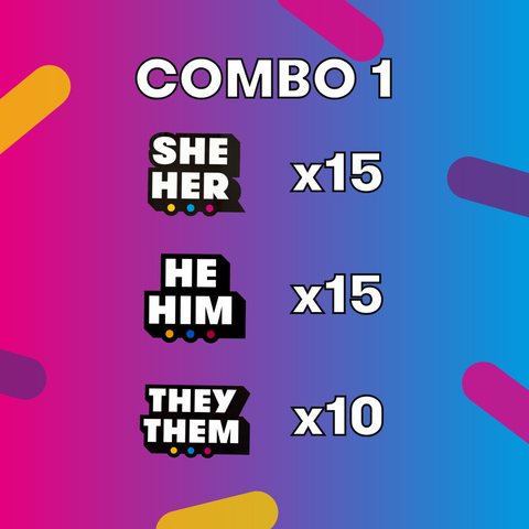 Pronoun & Ally Badge Set of 40