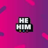 He/Him Pronoun Pin Badge