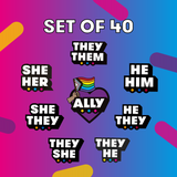 Pronoun & Ally Badge Set of 40