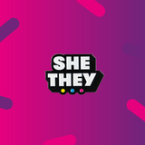 She/They Pronoun Pin Badge