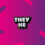 They/He Pronoun Pin Badge