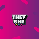 They/She Pronoun Pin Badge