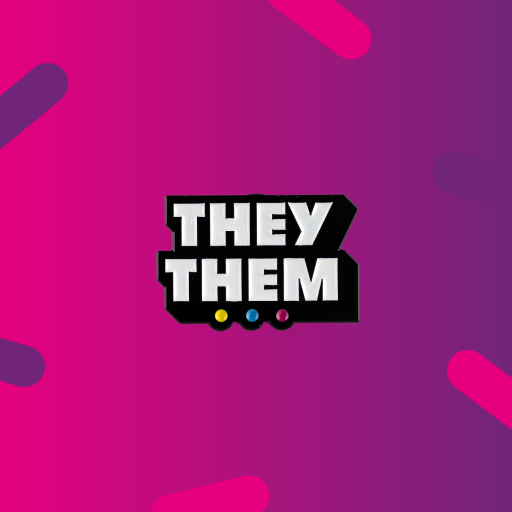 They/Them Pronoun Pin Badge